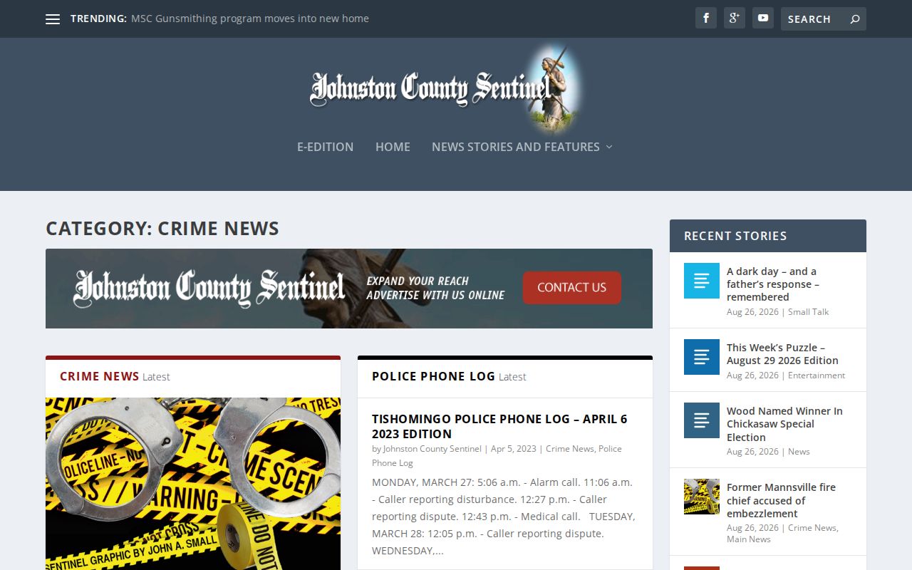 Johnston County crime news and arrest record source